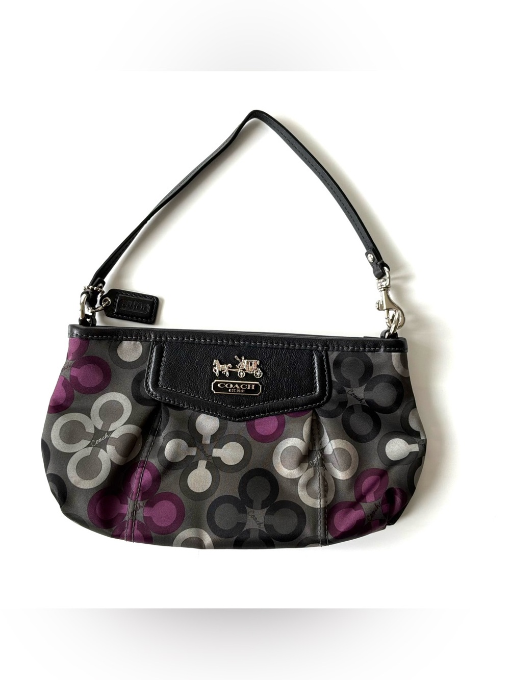 Coach Violet Kaleidoscope Geometric Daisy Flower Wristlet Clutch